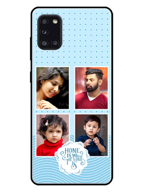 Custom Galaxy A31 Custom Metal Phone CaseCute Love Quote With 4 Pic Upload Design