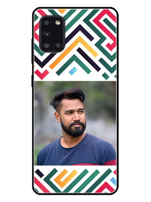 Custom Galaxy A31 Custom Metal Phone CaseColorful Maze Pattern Design