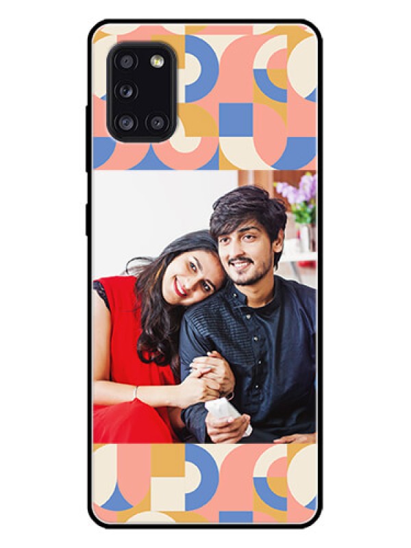 Custom Galaxy A31 Custom Metal Phone CaseSemi - Circle Maze Pattern Design