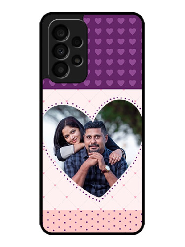 Custom Galaxy A33 5G Custom Metal Phone CaseViolet Love Dots Design