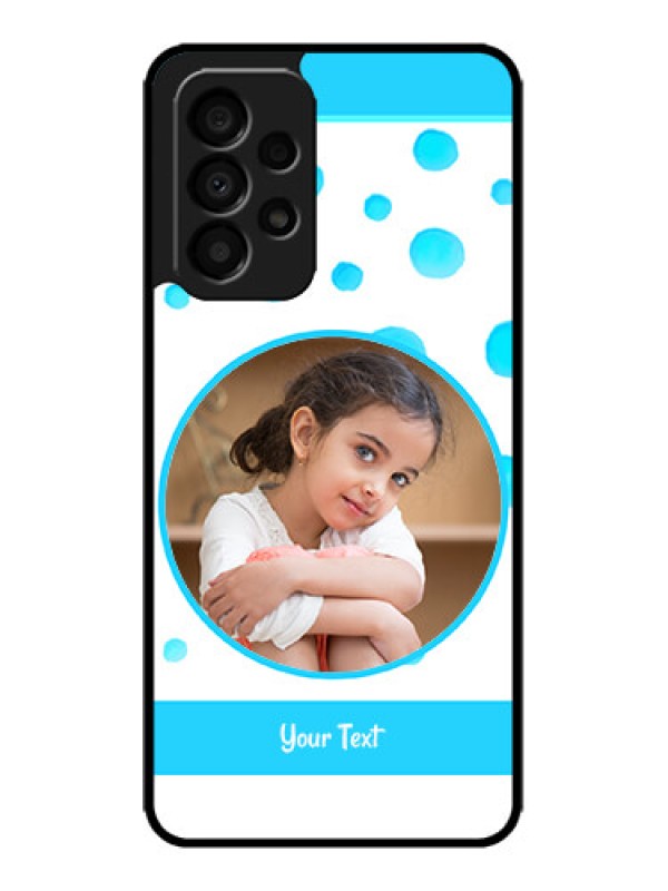 Custom Galaxy A33 5G Custom Metal Phone CaseBlue Bubbles Pattern Design