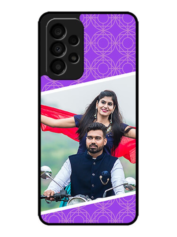 Custom Galaxy A33 5G Custom Metal Phone CaseViolet Color Pattern Design