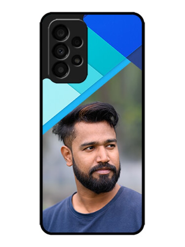 Custom Galaxy A33 5G Custom Metal Phone CaseBlue Pattern Design