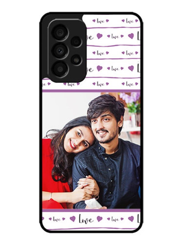 Custom Galaxy A33 5G Custom Metal Phone CaseCouples Heart Design