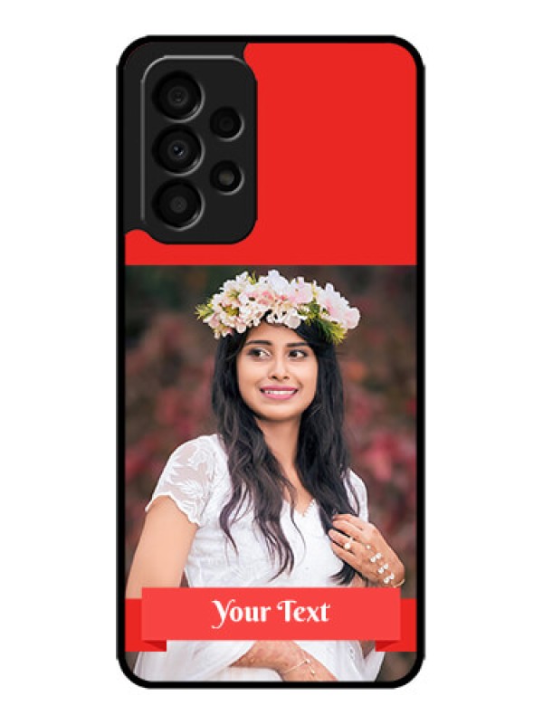 Custom Galaxy A33 5G Custom Metal Phone CaseSimple Red Color Design