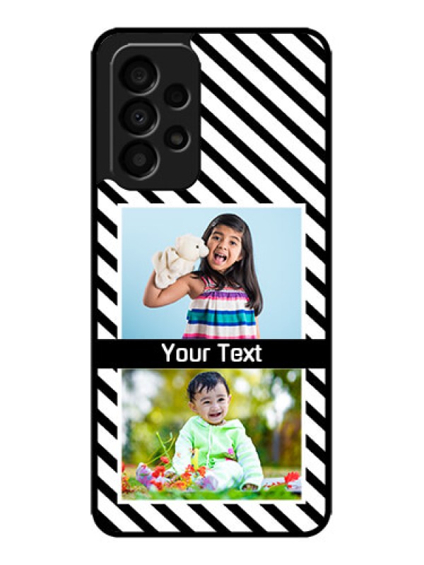 Custom Galaxy A33 5G Custom Metal Phone CaseBlack And White Stripes Design