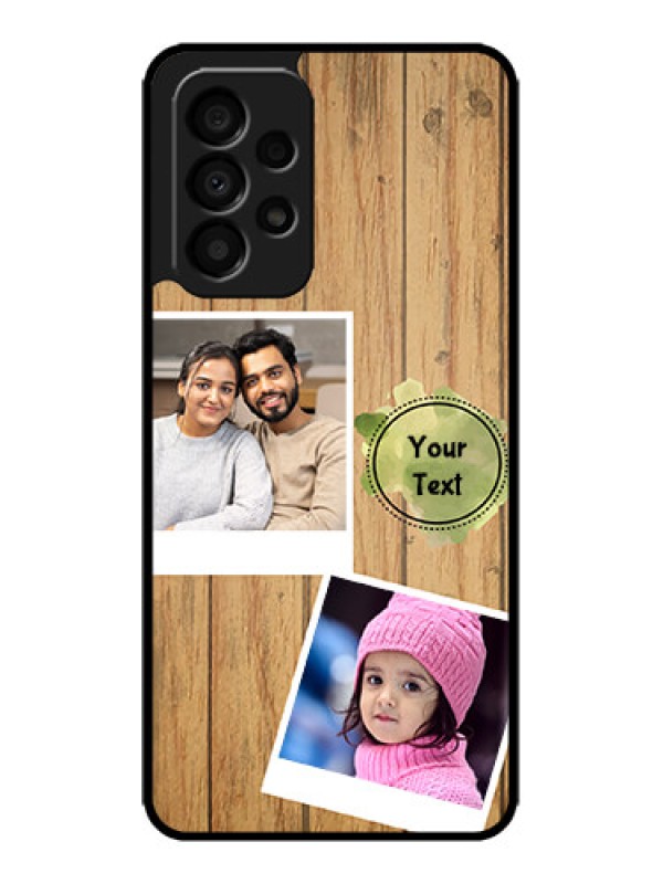 Custom Galaxy A33 5G Custom Metal Phone CaseWooden Texture Design