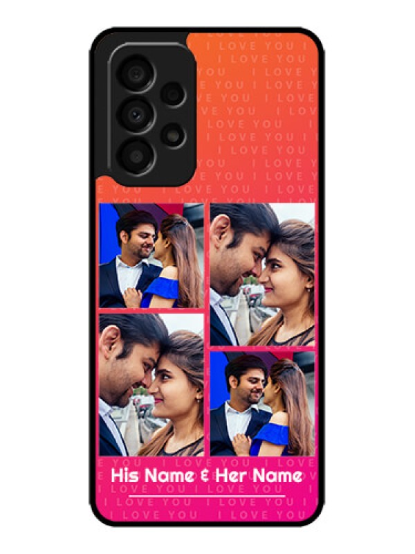 Custom Galaxy A33 5G Custom Metal Phone CaseI Love You Pink Design