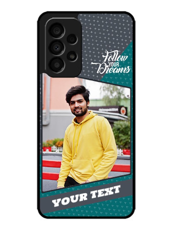 Custom Galaxy A33 5G Custom Metal Phone CaseBackground Pattern Design With Quote