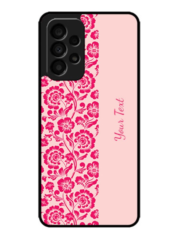 Custom Galaxy A33 5G Custom Metal Phone CaseAttractive Floral Pattern Design