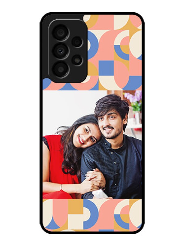 Custom Galaxy A33 5G Custom Metal Phone CaseSemi - Circle Maze Pattern Design