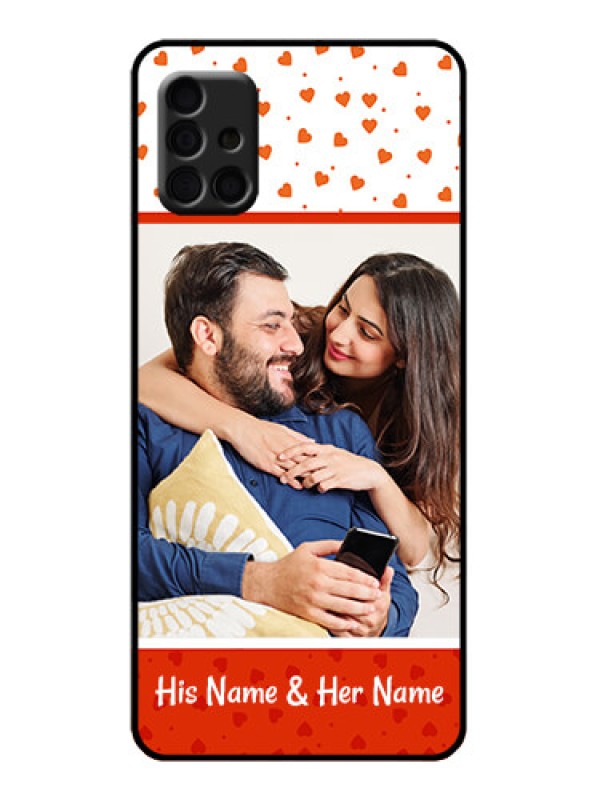Custom Galaxy A51 Custom Metal Phone Case - Orange Love Symbol Design