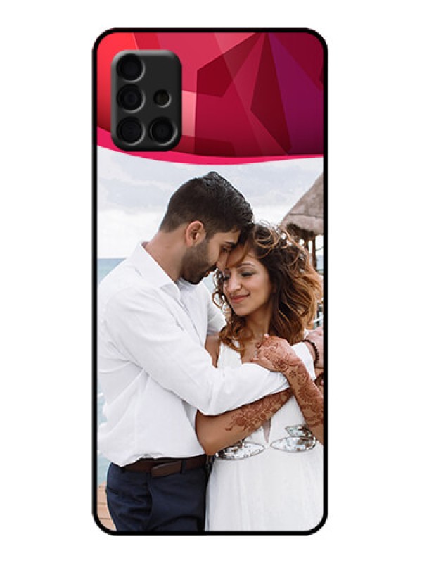 Custom Galaxy A51 Custom Metal Phone Case - Red Abstract Design