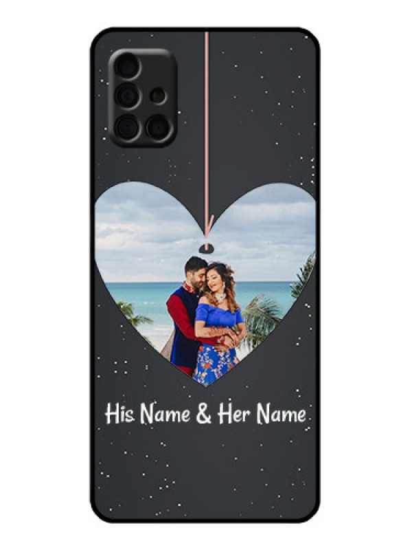 Custom Galaxy A51 Custom Metal Phone Case - Hanging Heart Design