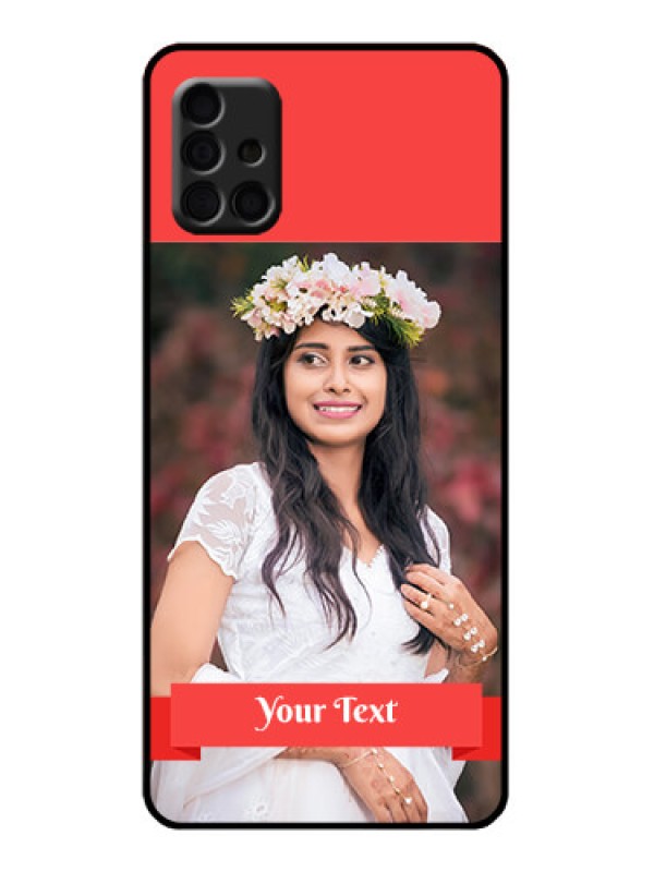 Custom Galaxy A51 Custom Metal Phone Case - Simple Red Color Design