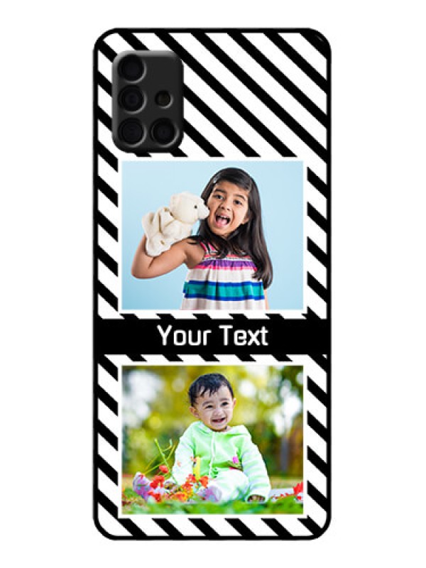 Custom Galaxy A51 Custom Metal Phone Case - Black And White Stripes Design