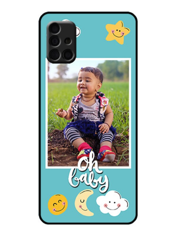 Custom Galaxy A51 Custom Metal Phone Case - Smiley Kids Stars Design