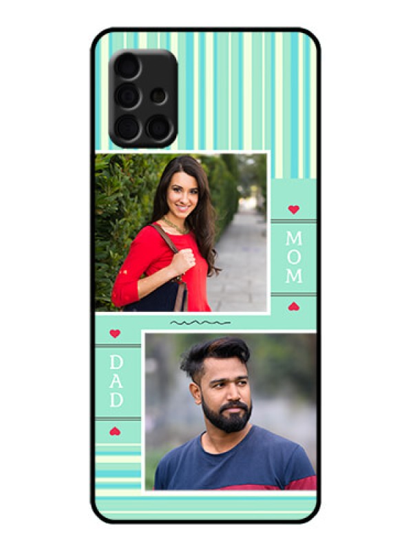 Custom Galaxy A51 Custom Metal Phone Case - Mom and Dad Pic Design