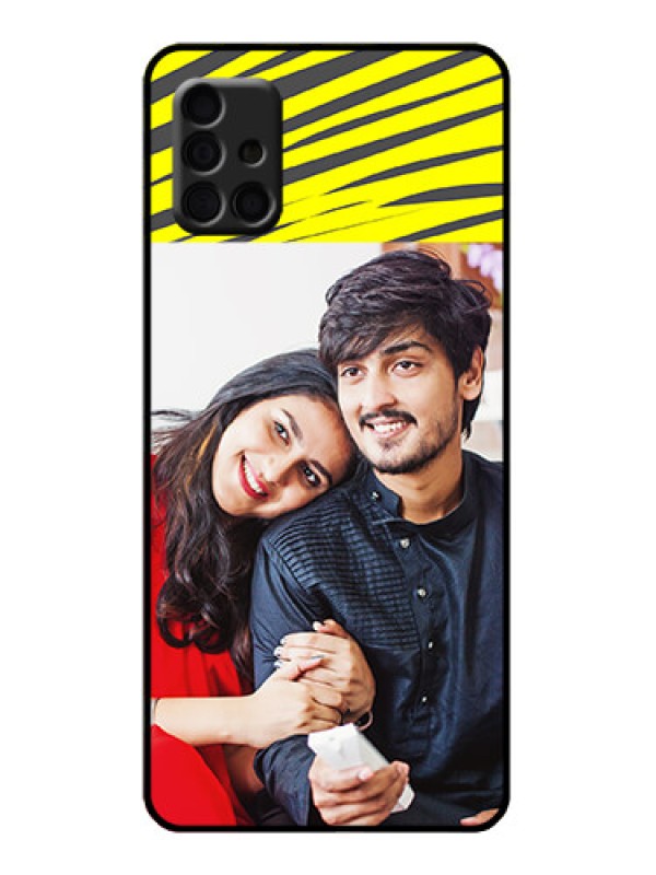 Custom Galaxy A51 Custom Metal Phone Case - Yellow Abstract Design