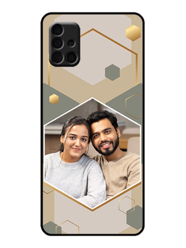 Custom Galaxy A51 Custom Metal Phone Case - Stylish Hexagon Pattern Design