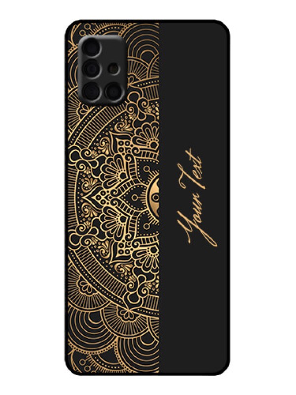 Custom Galaxy A51 Custom Metal Phone Case - Mandala Art With Custom Text Design