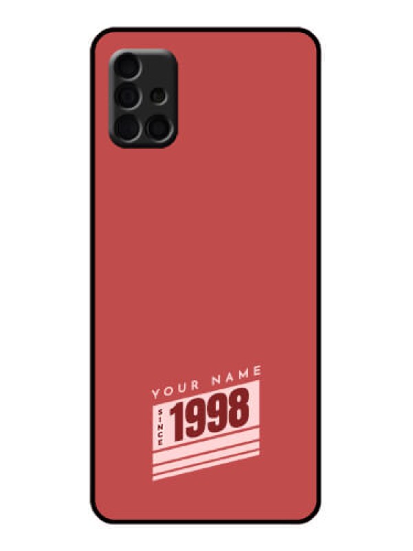 Custom Galaxy A51 Custom Metal Phone Case - Red Custom Year Of Birth Design