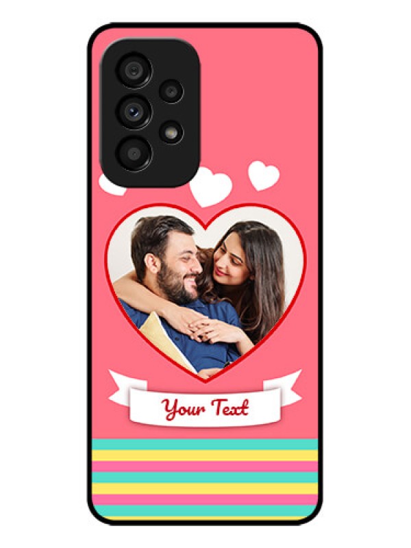 Custom Galaxy A53 5G Custom Metal Phone CaseLove Shapes Doodle Design