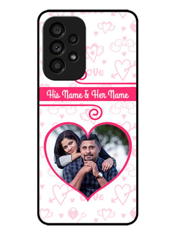 Custom Galaxy A53 5G Custom Metal Phone CaseHeart Shape Love Design
