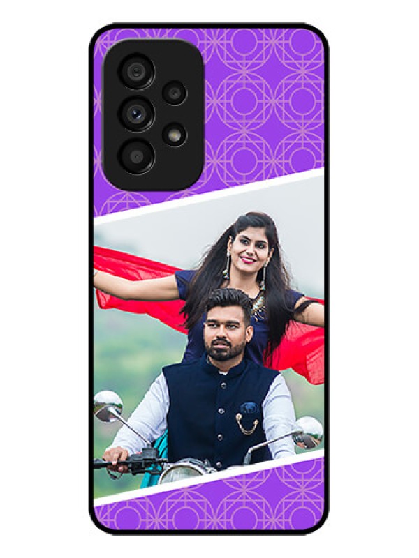 Custom Galaxy A53 5G Custom Metal Phone CaseViolet Color Pattern Design