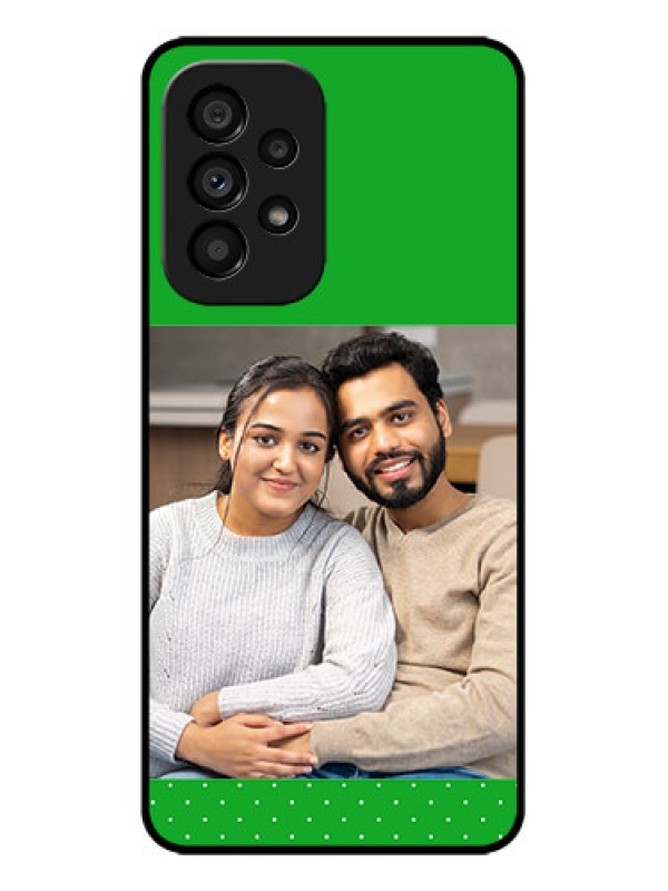 Custom Galaxy A53 5G Custom Metal Phone CaseGreen Pattern Design