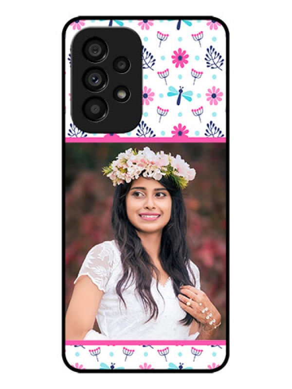 Custom Galaxy A53 5G Custom Metal Phone CaseColorful Flower Design