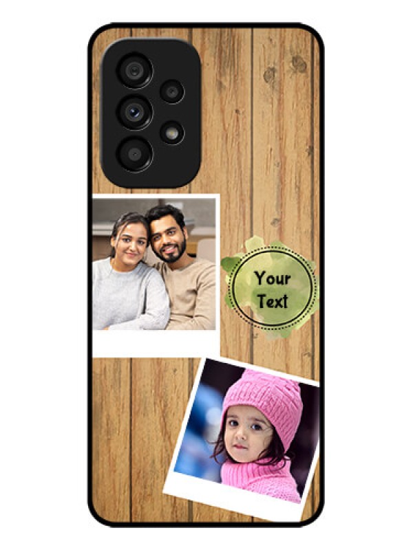 Custom Galaxy A53 5G Custom Metal Phone CaseWooden Texture Design