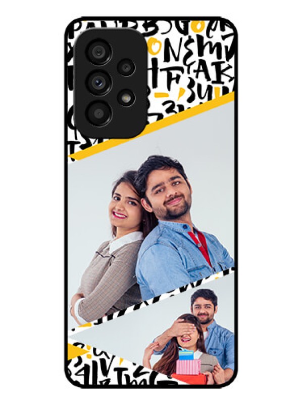 Custom Galaxy A53 5G Custom Metal Phone CaseLetters Pattern Design