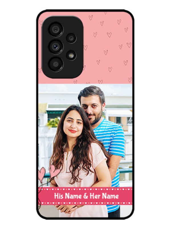 Custom Galaxy A53 5G Custom Metal Phone CaseLove Design Peach Color