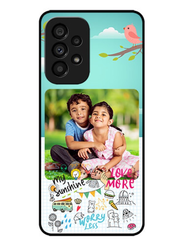 Custom Galaxy A53 5G Custom Metal Phone CaseDoodle Love Design