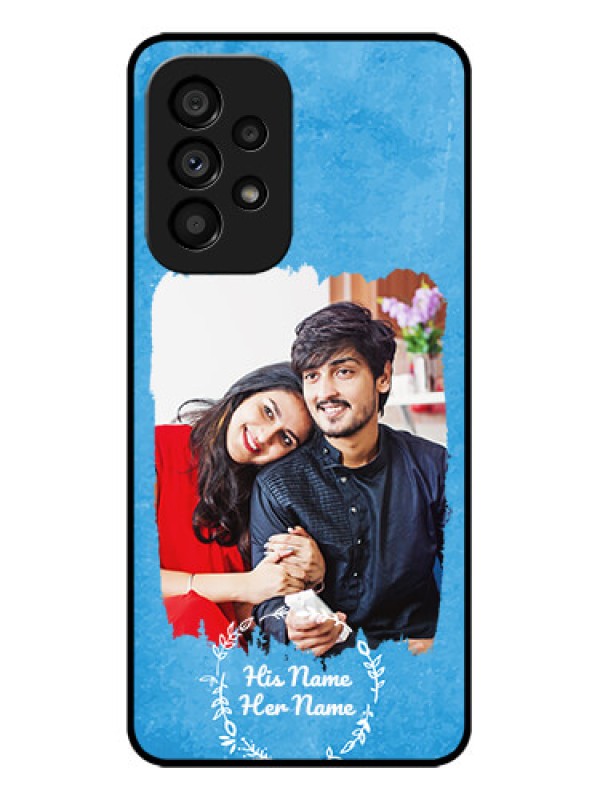 Custom Galaxy A53 5G Custom Metal Phone CaseBlue Color Vintage Design