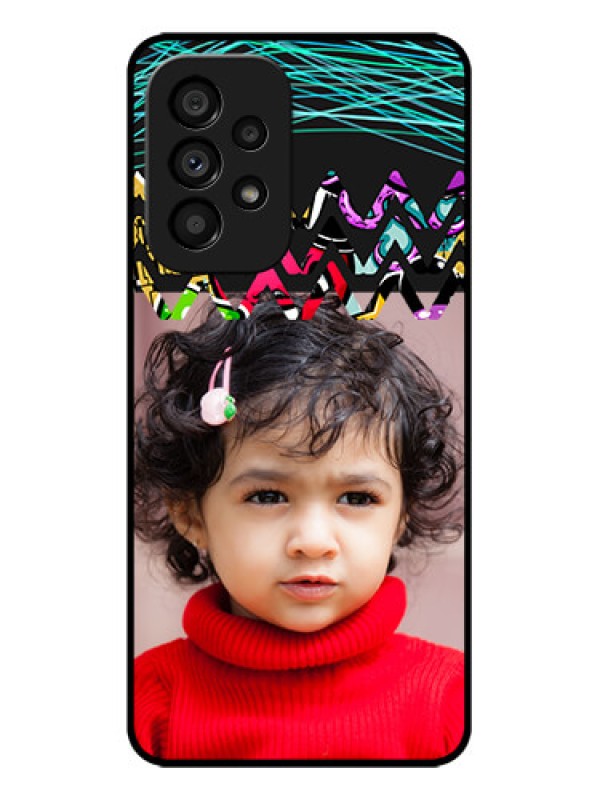 Custom Galaxy A53 5G Custom Metal Phone CaseNeon Abstract Design