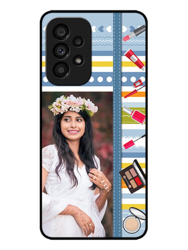Custom Galaxy A53 5G Custom Metal Phone CaseMakeup Icons Design