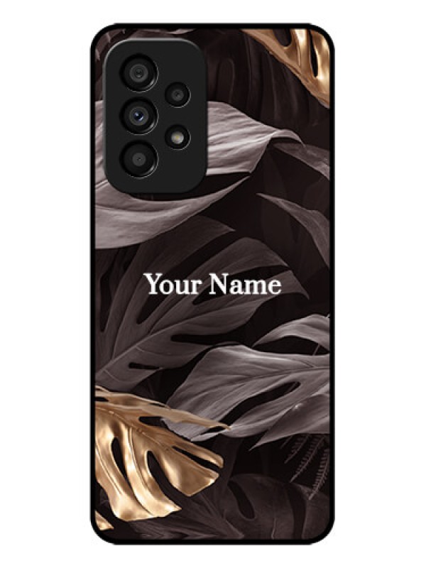 Custom Galaxy A53 5G Custom Metal Phone CaseWild Leaves Digital Paint Design