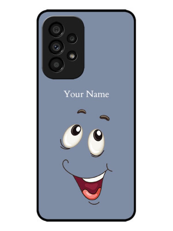 Custom Galaxy A53 5G Custom Metal Phone CaseLaughing Cartoon Face Design