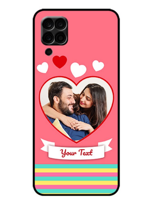 Custom Galaxy F12 Custom Metal Phone Case - Love Shapes Doodle Design