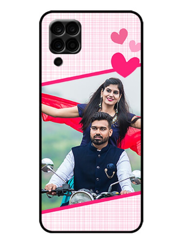 Custom Galaxy F12 Custom Metal Phone Case - Love Shape Heart Design