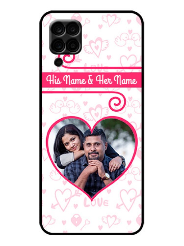 Custom Galaxy F12 Custom Metal Phone Case - Heart Shape Love Design