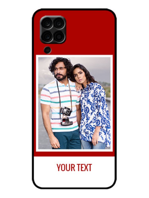 Custom Galaxy F12 Custom Metal Phone Case - Red Color Design