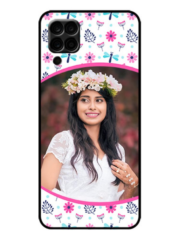 Custom Galaxy F12 Custom Metal Phone Case - Colorful Flower Design