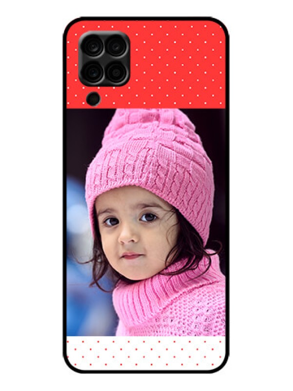 Custom Galaxy F12 Custom Metal Phone Case - Red Pattern Design