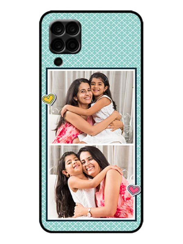 Custom Galaxy F12 Custom Metal Phone Case - 2 Image Holder With Pattern Design