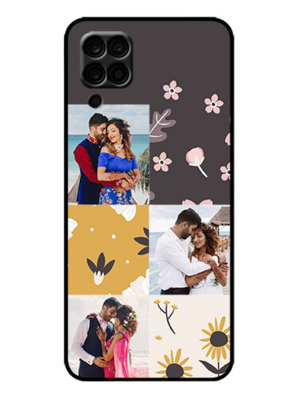 Custom Galaxy F12 Custom Metal Phone Case - 3 Images With Floral Design