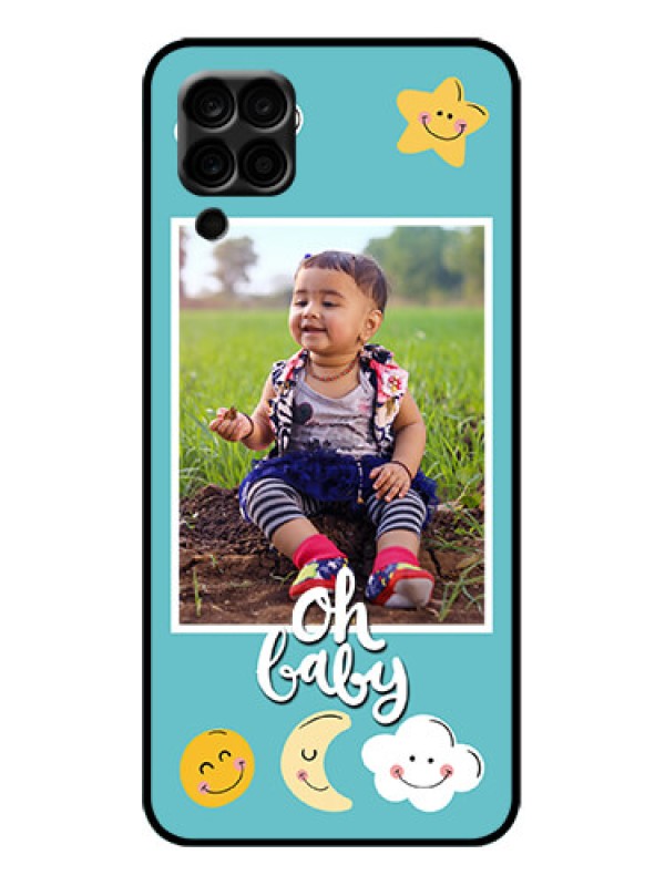 Custom Galaxy F12 Custom Metal Phone Case - Smiley Kids Stars Design
