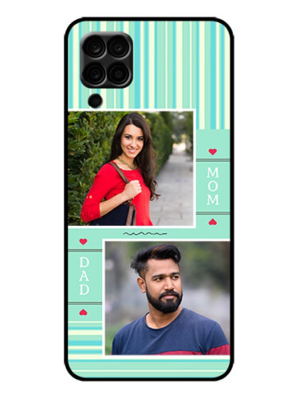 Custom Galaxy F12 Custom Metal Phone Case - Mom and Dad Pic Design